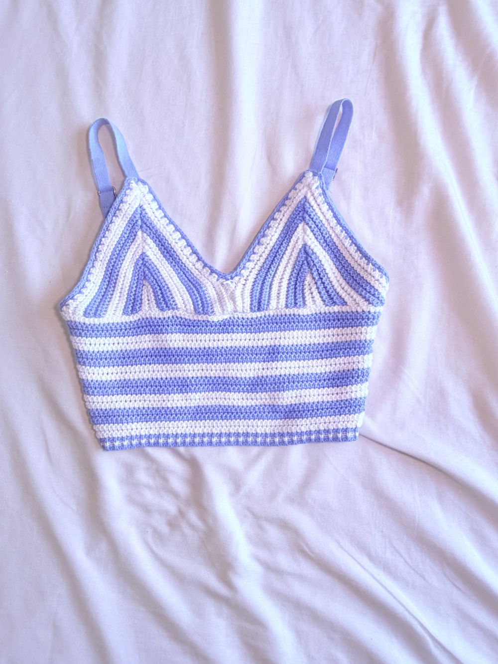 Hollister Lavender and White Striped Crochet Bandeau